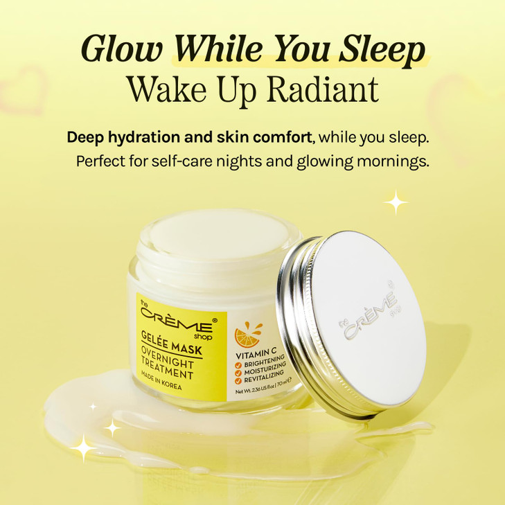 The Crème Shop Korean Skincare | Overnight Gel Mask for Moisturizing and Hydrating, Anti-Aging, Relief facial skin care - 2.36 oz (Vitamin C)