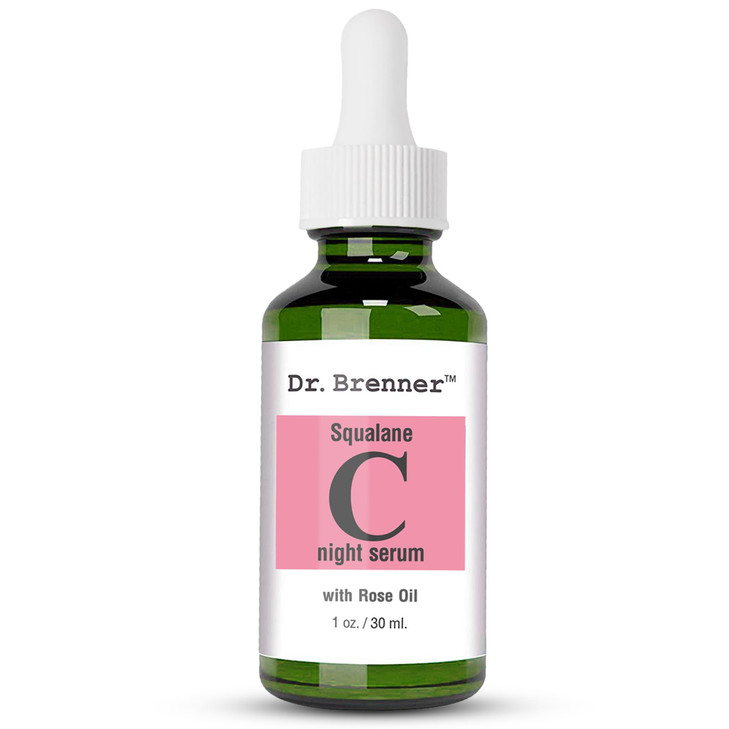 Vitamin C Serum (Tetrahexyldecyl Ascorbate) Night Oil Treatment With Squalane and Pure Rose Oil for Firmer, Glowing Skin, by Dr. Brenner 1 oz.