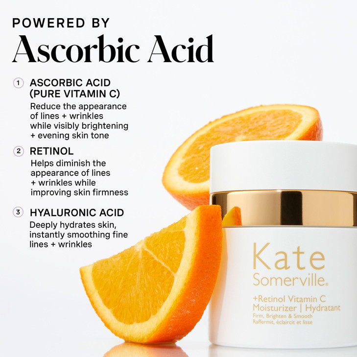 Kate Somerville Retinol Vitamin C Moisturizer  Anti-Aging Overnight Face Cream Brightens, Firms and Smooth Skin, 1.7 Fl Oz