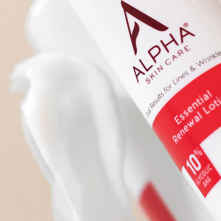 Alpha Skin Care Essential Renewal Lotion, 10% Glycolic AHA, Anti-Aging Formula, Reduces Lines & Wrinkles, Alpha Hydroxy Acid Exfoliates for Smoother