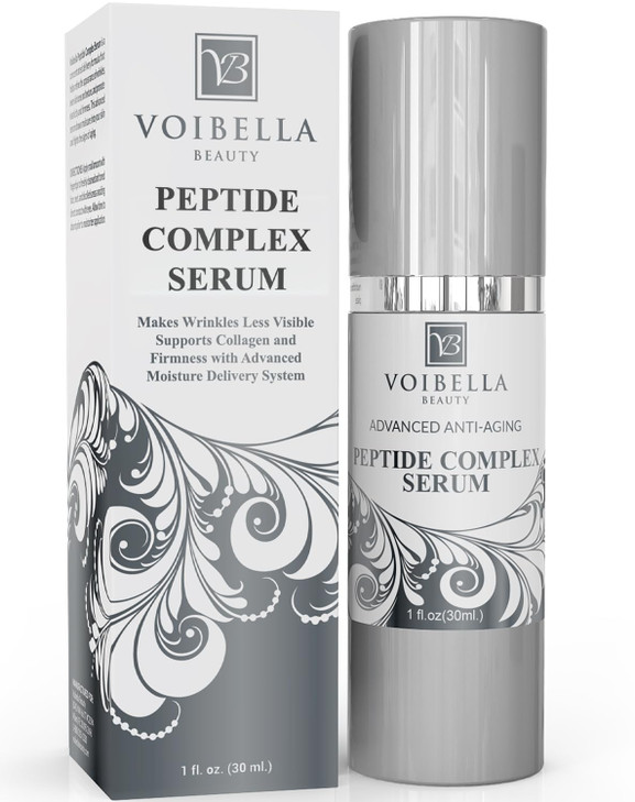 Peptide Complex Serum For Face & Collagen Support - Natural & Organic Anti Aging Skin Serum - Peptides, Hyaluronic Acid, Amino Acids & Vitamin E for