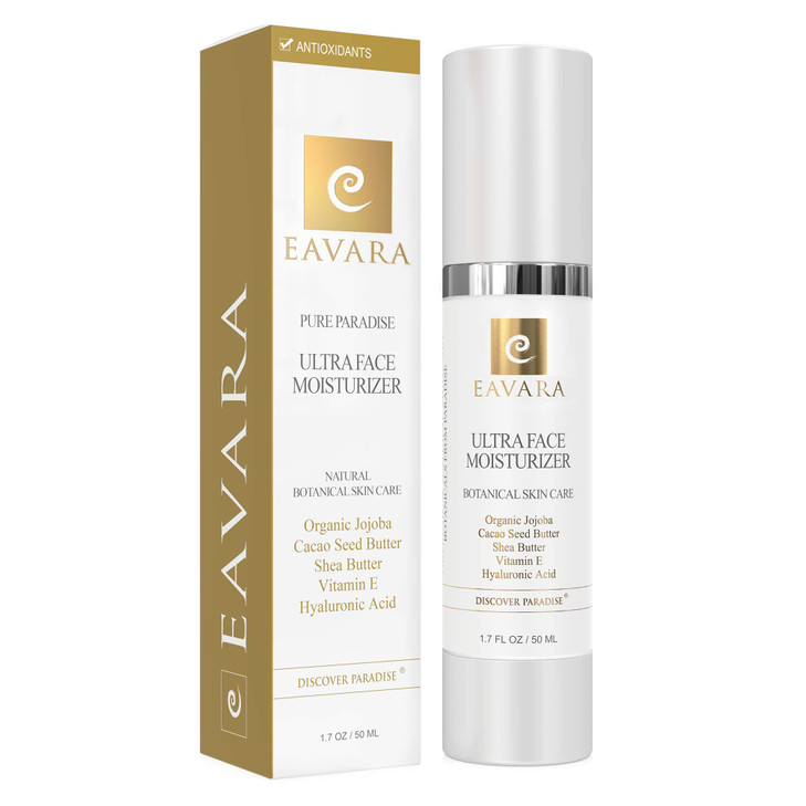 Eavara Organic Face Moisturizer Cream with Collagen Peptides, Hyaluronic Acid, Shea Butter and Jojoba Oil, Moisturizing Face Lotion For Women And Men
