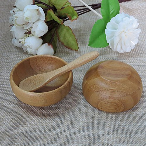 1 Set Cute Small Facial Skin Care Mask Bowl with Mini Spoon Eco Enviroment Material Facemask Mixing Tool for Lady Women DIY Makeup in Home Use Color