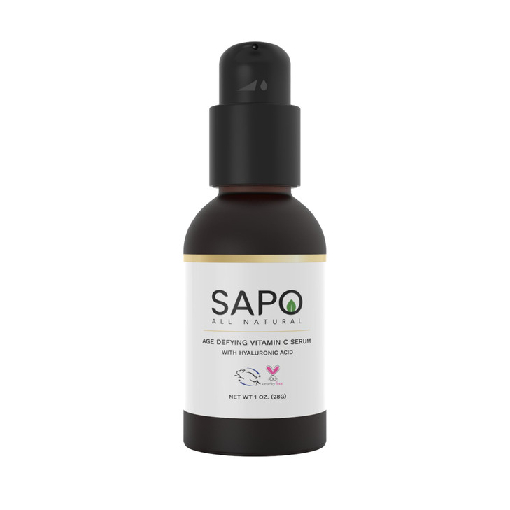 Sapo Vitamin C Serum for Face, Brightening Antioxidant Facial Serum with Hyaluronic Acid & Chamomile, For Improving Appearance of Dark Spots, Uneven