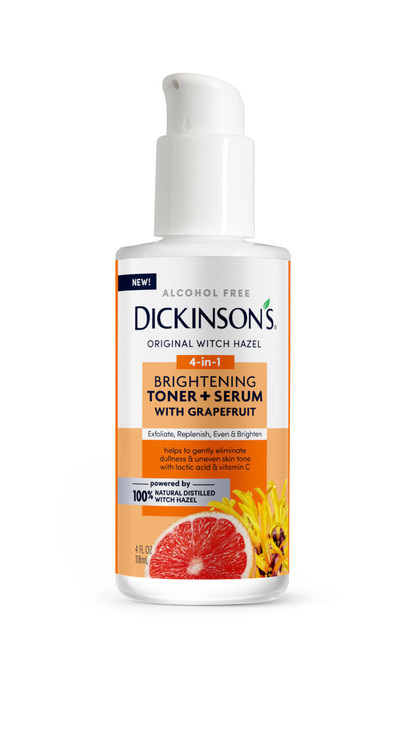 Dickinson's Original Witch Hazel Brightening Toner + Serum with Grapefruit | 100% Natural Distilled Witch Hazel | Alcohol-Free | Gently Exfoliates &