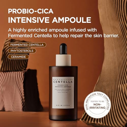 SKIN1004 Probio Cica Intensive Ampoule, Centella Serum for Face with Ceramide, Facial Serum for Nourishing & Soothing, Centella Ampoule for Skin Barr
