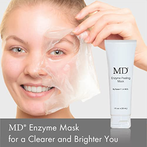 MD Enzyme Peeling Mask for Sensitive Skin - Gentle Exfoliating Gel with Papaya & Pineapple Enzymes - Professional Brightening Peel-Off Mask for Clear