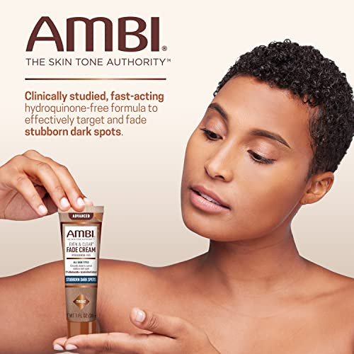 Ambi Even & Clear Advanced Fade Cream, Hydroquinone-free, Hyperpigmentation Treatment, Stubborn Dark Spot Corrector, Results In As Little As 2-3 Week