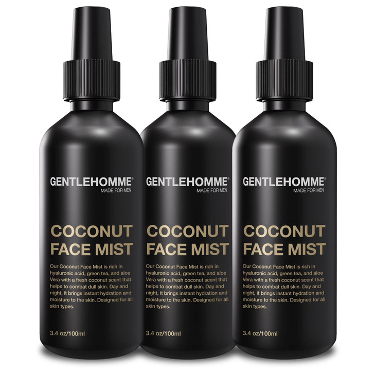 Gentlehomme - Coconut Face Mist - Mens Facial Spray - with Hyaluronic Acid, Aloe Vera & Green Tea - Refresh, Moisturize & Hydrate - Use Day & Night