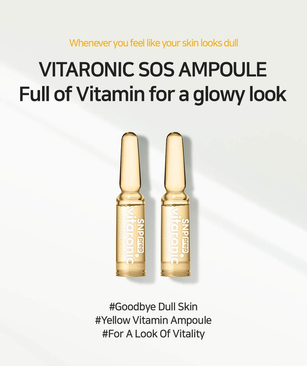 Snp Vitaronic SOS Ampoule | 1 Week Facial Supply Nourishing and Moisturizing for All Skin Types | Korean Skin Care Face Moisturizer | Vitamin Facial