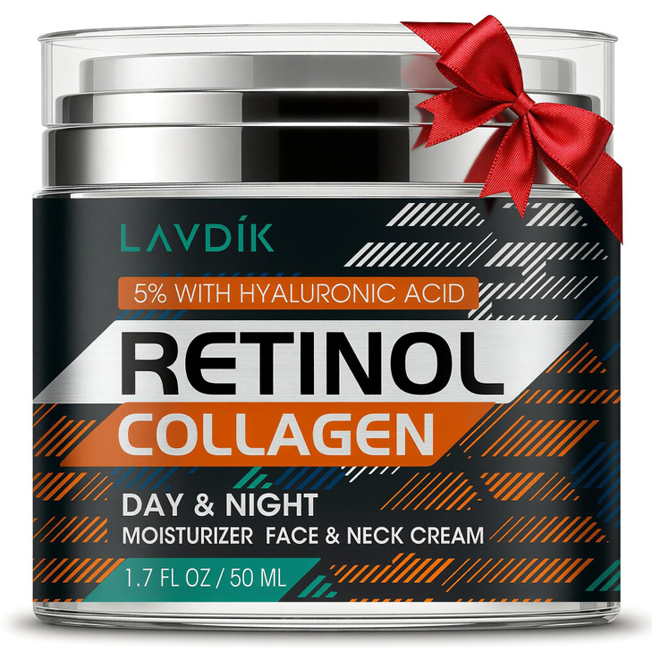Retinol Cream for Face with Hyaluronic Acid, Moisturizer Anti Aging Collagen Cream for Women and Men, Reduce Wrinkles, Fine Lines, Day and Night,1.7