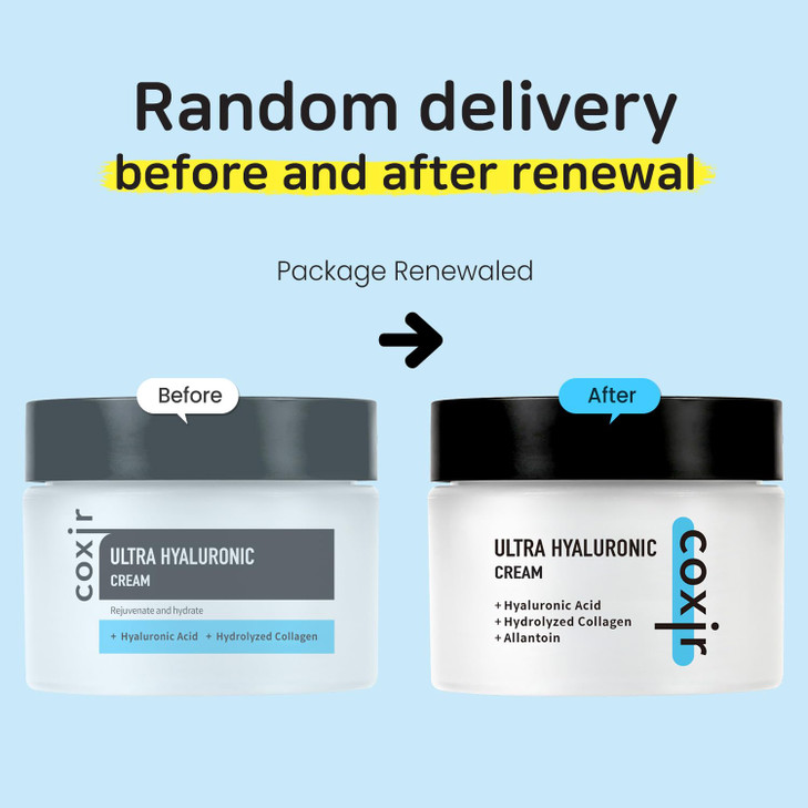 coxir Ultra Hyaluronic Cream Intense Hydration Moisturizer for Dry, Dehydrated Skin | Hyaluronic Acid & Aloe Vera | Lightweight Korean Face Cream fo