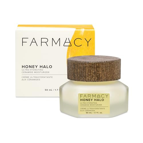 Farmacy Ceramide Face Moisturizer - Honey Halo Ultra Hydrating Facial Moisturizer with Buckwheat Honey + Ceramides - Helps Restore Barrier + Replenis