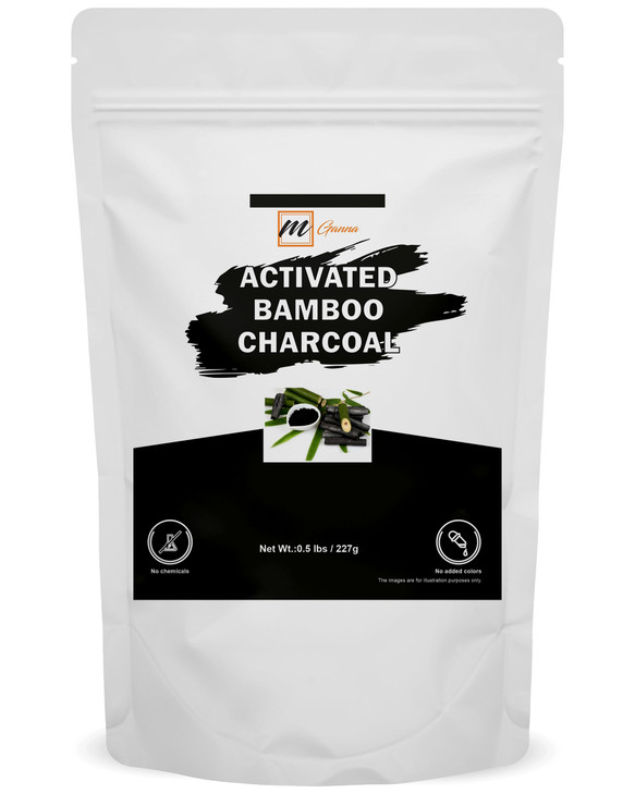 mGanna Activated Bamboo Charcoal 0.5lbs / 227g for Teeth Cleaning, Face Masks, Scrubs and Soap Making