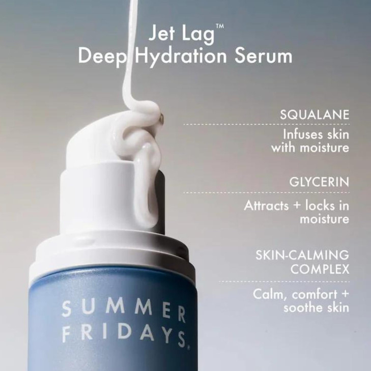 Summer Fridays Jet Lag Deep Hydration Serum - Hydrating Face Serum for Dry Skin with Glycerin & Squalane - Helps Soothe Skin, Improves Skin Barrier &