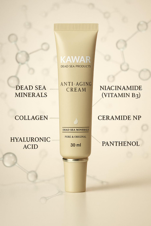 KAWAR Dead Sea Anti-Aging Extra-Firming Neck, Face and Décolleté Cream | Anti-Aging Moisturizer | Visibly Firms, Smoothes and Lifts | Minimizes Appea