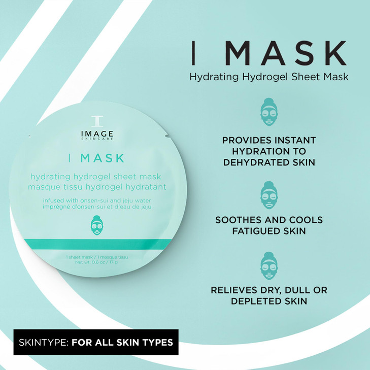 IMAGE Skincare, I MASK Hydrating Hydrogel Sheet Mask, Hyaluronic Acid Hydro Facial Mask, Refreshing, Hydrating and Soothing, 1 Pack