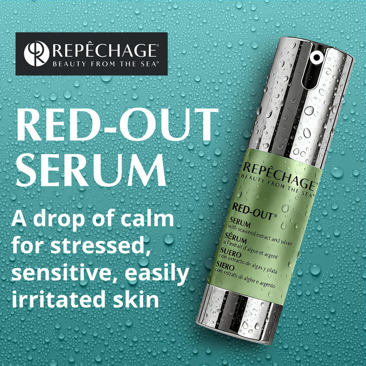 Repechage Red-Out Serum with Seaweed Extract, Silver & Hyaluronic Acid  Cooling, Lightweight Hydration Serum Moisturizer for Sensitive Skin  Non-Gr