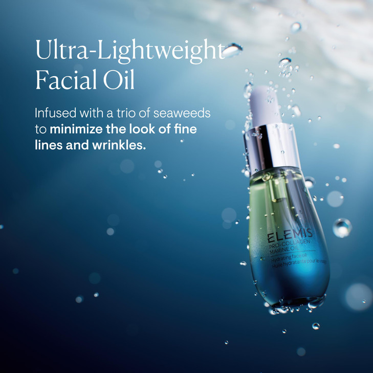 ELEMIS Pro-Collagen Marine Oil 15ml, Lightweight Face Oil To Hydrate, Nourish & Improve Skin Texture