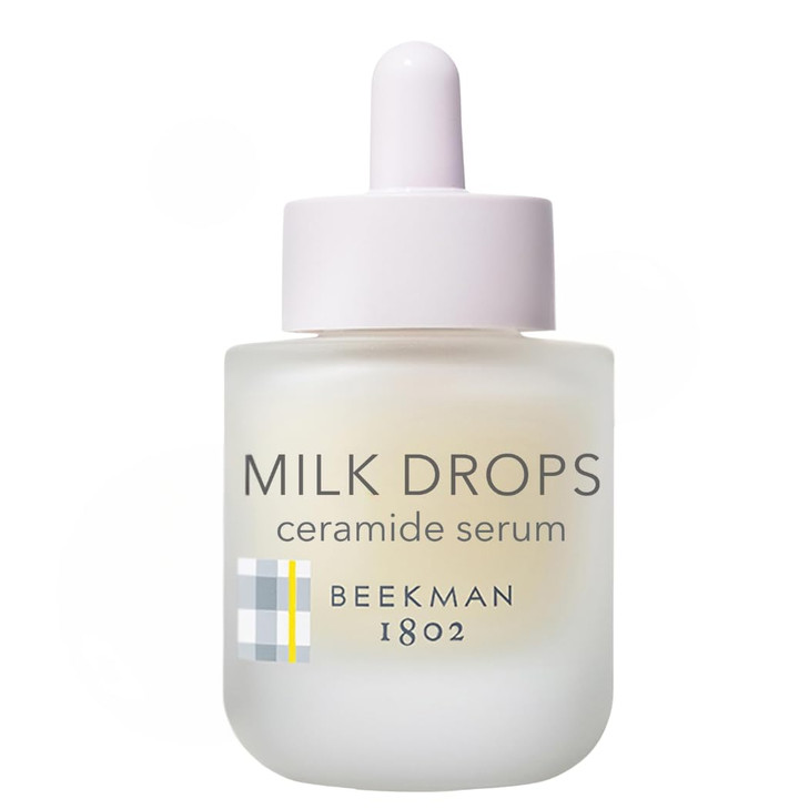 Beekman 1802 Milk Drops Ceramide Facial Serum  Hydrating Barrier Serum with Goat Milk, Ceramides, Squalane & Hyaluronic Acid  Lightweight, Non-Grea