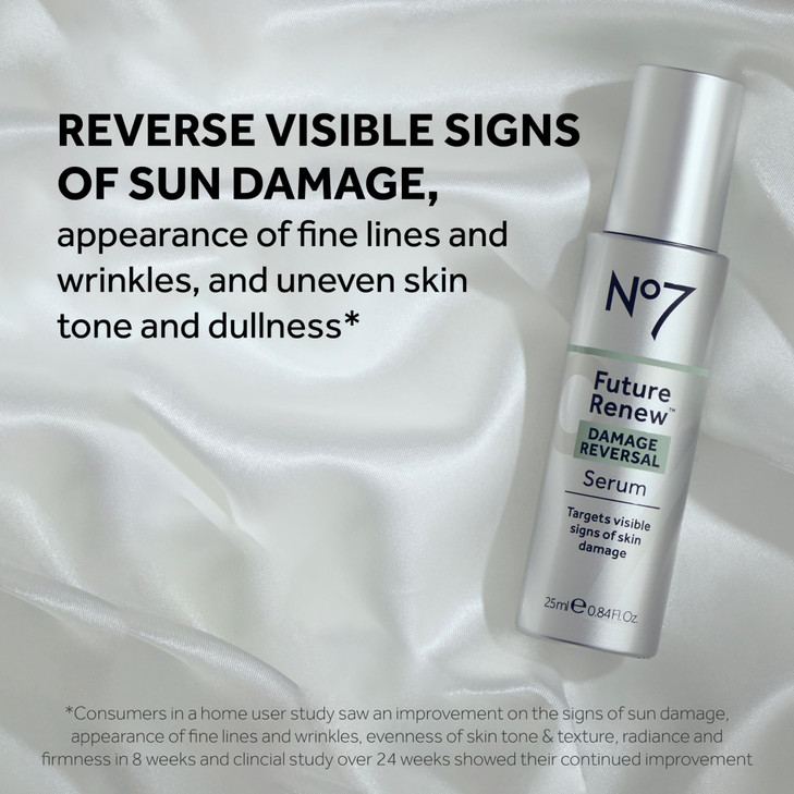 No7 Future Renew Damage Reversal Face Serum - Anti-Aging Serum for Glowing Skin - Hyaluronic Acid + Niacinamide for Sun Damage Reversal - Dermatologi