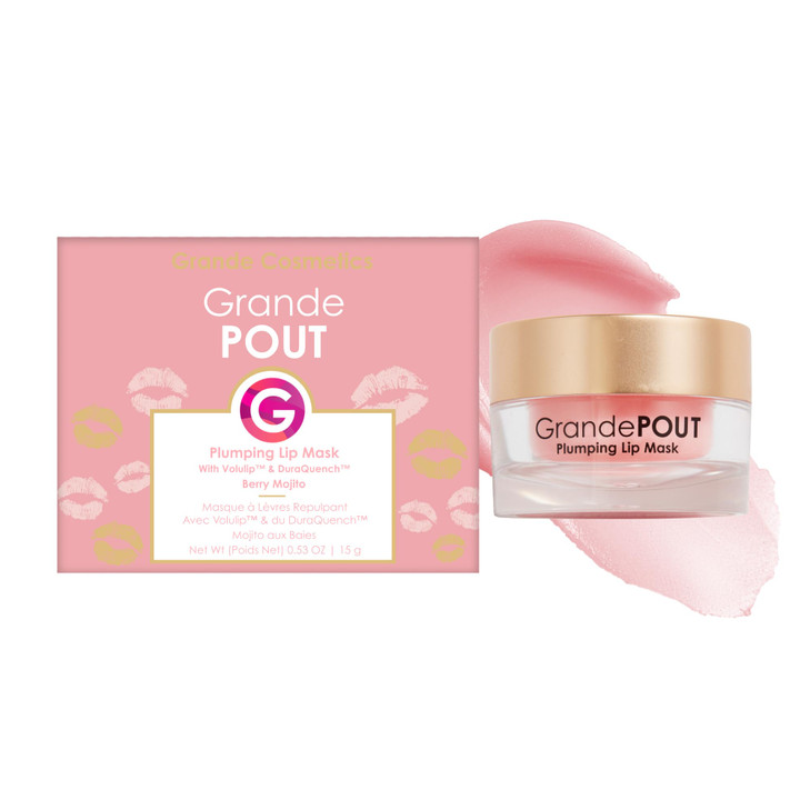 Grande Cosmetics GrandePOUT Plumping Lip Mask - for Hydrated, Fuller-Looking Lips - Berry Mojito (0.53 oz)