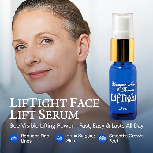 BioLogic LifTight Instant Face Lift Serum - Anti Aging Serum for Face & Instant Eye Lift  Reduces Wrinkles, Firms Sagging Skin, Smooths Crows Feet