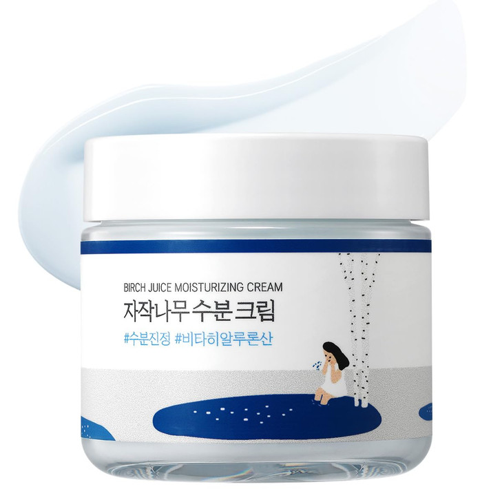 ROUND LAB Birch Juice Moisturizing Cream 2.7 Fl Oz, 48-Hour Deep Hydrating Face Moisturizer with Birch Sap & Vita Hyaluronic Acid for Acne-Prone Skin