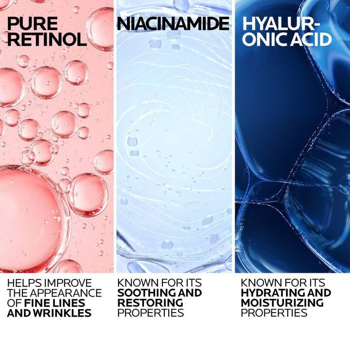 La Roche-Posay Pure Retinol Face Serum with Vitamin B3, Anti Aging Face Serum for Lines, Wrinkles & Premature Sun Damage to Resurface & Hydrate, Suit