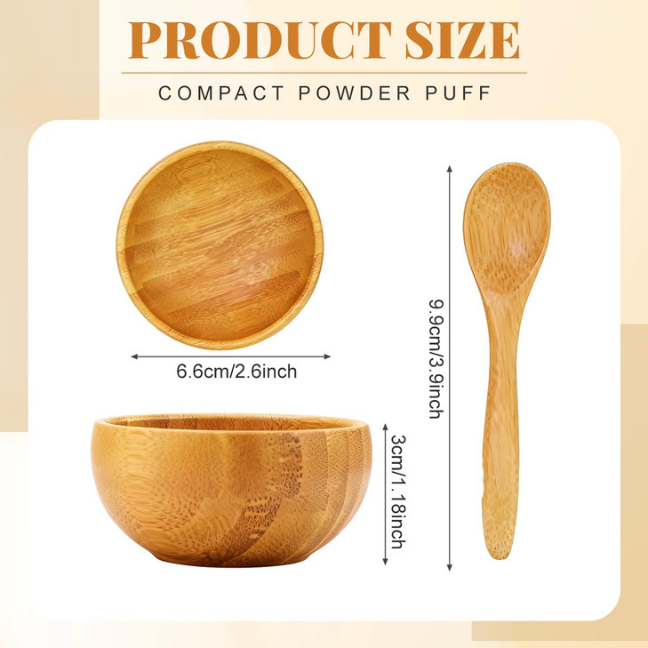 Eco Bamboo Mixing Bowl - Cute Miuni Small Facial Skin Care Mixing Bowl DIY Homemade Mini Cosmetic Tool Sets