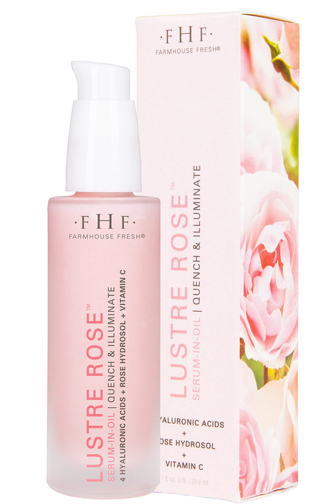 FarmHouse Fresh Vitamin C Face Serum, Hydrating Serum with Hyaluronic Acid, Lustre Rose Facial Serum-in-Oil, Moisturizer, 1 Fl. Oz