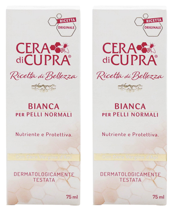 Cera di Cupra "Bianca per Pelli Normali" Cream for Normal Skin, Anti-age Formula - 2.5 Fluid Ounces (75ml) Tubes (Pack of 2) [ Italian Import ]