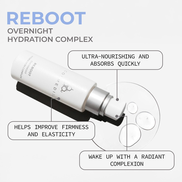 COSMEDIX Reboot Overnight Face Serum with Hydration Complex - Lightweight Anti-Aging Probiotic-Packed Facial Serum for Fine Lines, Wrinkles & Uneven