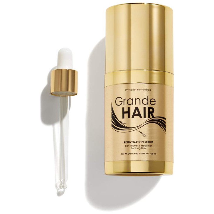 Grande Cosmetics GrandeHAIR Enhancing Hair Serum - for Men & Women, for Fuller & Thicker-Looking Hair in 8 weeks, Safe for Color-Treated Hair (20 mL)