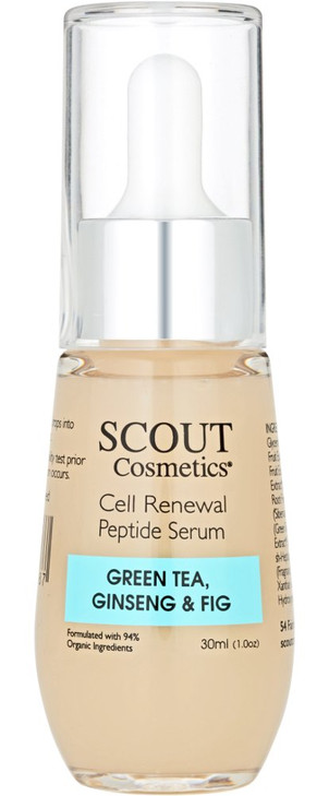 SCOUT Cosmetics Cell Renewal Peptide Face Serum With Green Tea, Ginseng And Fig
