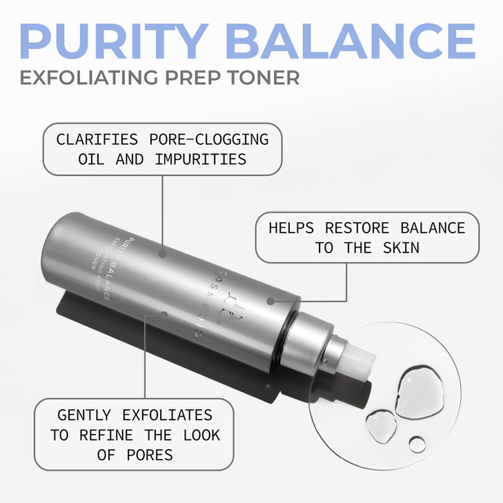 COSMEDIX Purity Balance Exfoliating Prep Face Toner - Hydrating Facial Toner for Acne-Prone Skin, Fine Lines & Wrinkles - Deep Cleansing Skin Care fo