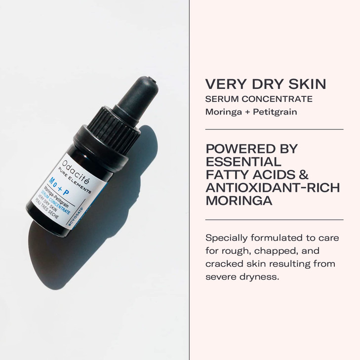 Odacité Hydrating Serum Concentrate with Moringa + Petitgrain - Serum for Very Dry Skin - Face Oil Concentrate for Moisturizing & Hydrating Dry Skin