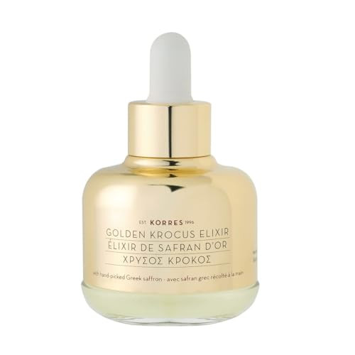 KORRES Golden Krocus Anti-Aging Face Serum with Greek Saffron, Lightweight Skincare Treatment for Radiance, Hydration & Firmness, Fine Line & Wrinkle