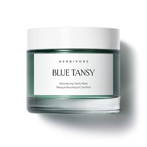 HERBIVORE Blue Tansy Resurfacing Clarity Mask | Acne Clarifying Face Mask Reduces Redness & Refines Pores | for Oily Skin, Vegan, 60 mL / 2.02 oz