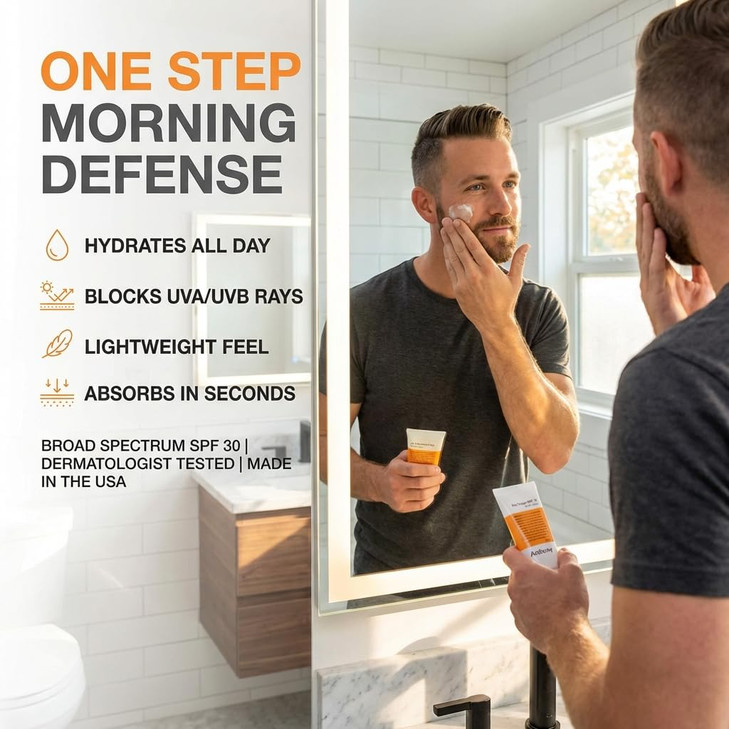Anthony Day Cream SPF 30 Mens Face Moisturizer with Sunscreen  Anti-aging Face Lotion and Broad-Spectrum Sunblock  Lightweight, Non-Comedogenic Fo