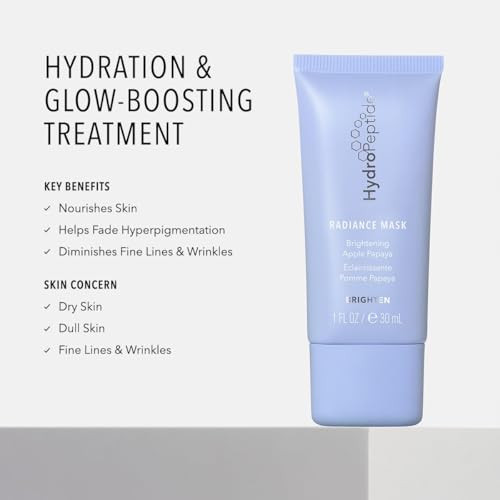HydroPeptide Radiance Mask, Peptide Treatment with Illuminating Apple Papaya, 1 Ounce