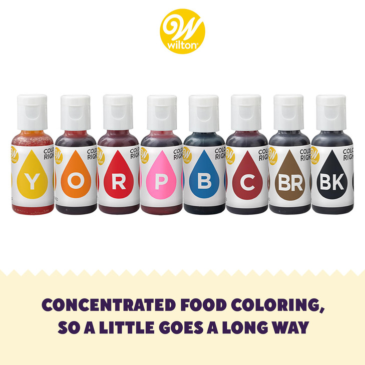 Wilton Color Right Performance Food Coloring, Ultra-Concentrated Liquid Gel Colors for Icing, Fondant & Cake Batter, 8-Count Pack