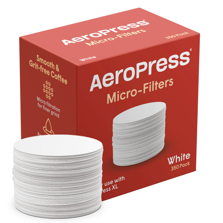 AeroPress Coffee Maker White Paper Micro-Filters, Compostable Coffee Filters Made From White, Chlorine-Free Paper, Fits Standard Size AeroPress Manua