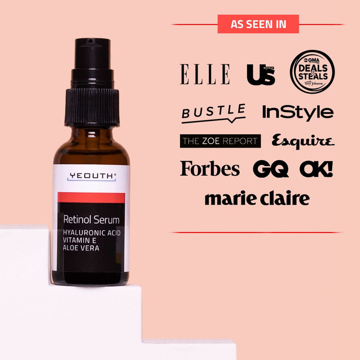 YEOUTH Retinol Serum for Face with Hyaluronic Acid & Vitamin E, Hydrating Retinol Face Serum for Women & Men, Facial Skin Care for Even Skin Tone - 1