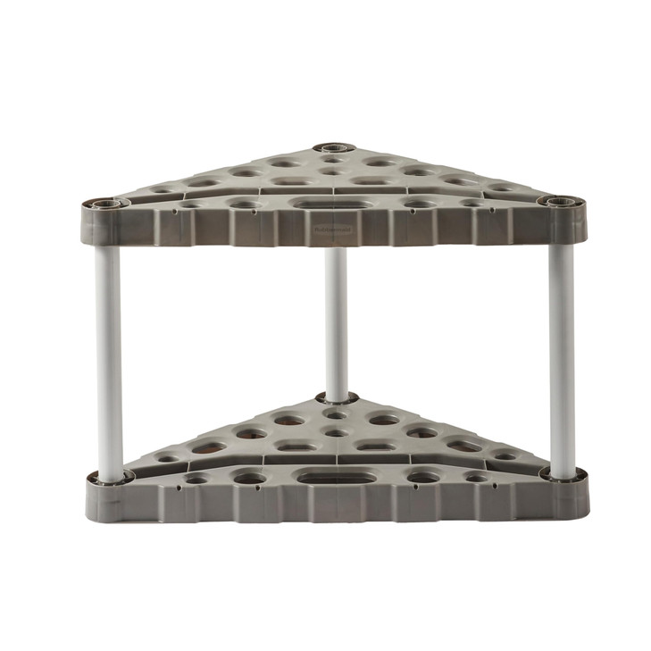 Rubbermaid Plastic Garage Corner Tool Tower Rack, Easy to Assemble, Organizes up to 30 Long-Handled Tools/Rakes/ Brooms/Shovles for Home/House/Outdoo