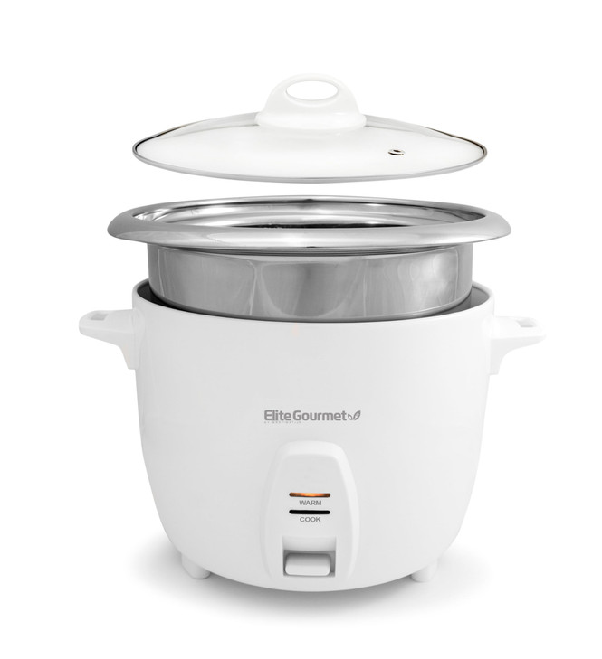 Elite Gourmet ERC-2020 Electric Rice Cooker with Stainless Steel Inner Pot Makes Soups, Stews, Grains, Cereals, Keep Warm Feature, 20 Cups Cooked (10