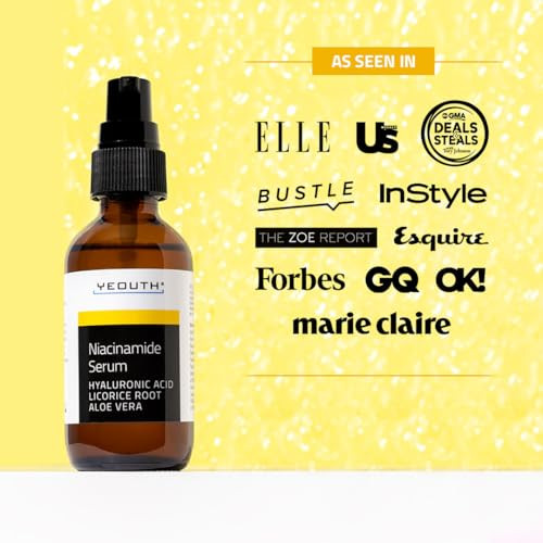 YEOUTH Niacinamide Serum for Face 10% with Hyaluronic Acid and Aloe Vera, Hydrating B3 Skin Care Face Serum for Women and Men, Hydrating Skincare Enh