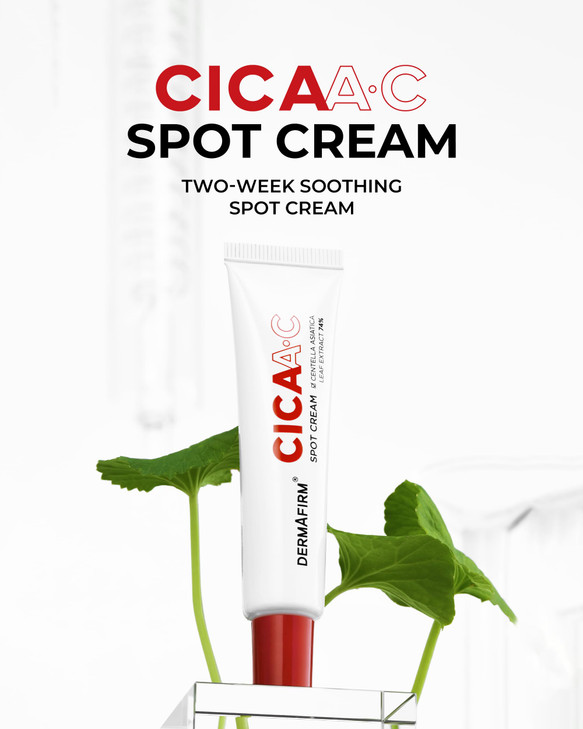 DERMAFIRM Cica AC Spot Cream - Centella Asiatica Hydrating Cream for Face - Age Defying Korean Beauty Acne Care Niacinamide Zit Face Moisturizer for