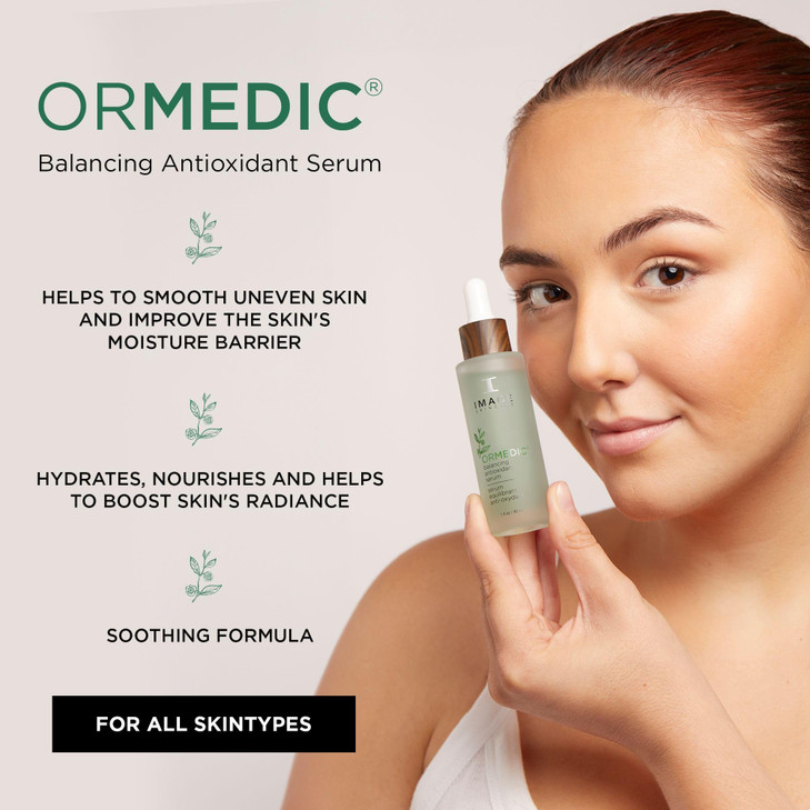 IMAGE Skincare, ORMEDIC Balancing Antioxidant Serum, Hydrates & Soothes Skin with Organic Aloe Vera, Vitamin C, & Botanical Extracts, 1 fl oz