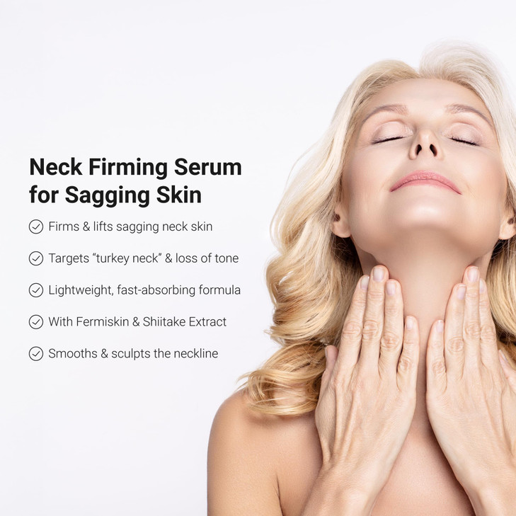 LifeCell Neck Firming Serum  Anti-Aging Neck and Cream with Fermiskin & Shiitake Extract  Firms, Lifts, and Reduces Sagging Skin  Lightweight, Fas